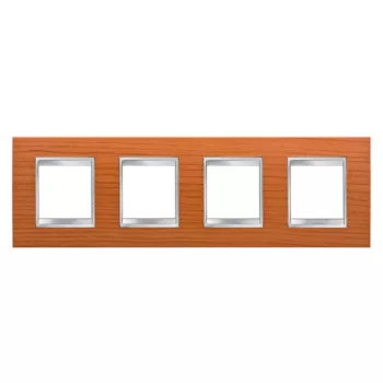   Gewiss Chorus Lux International GW16228LC Négyes keret (8 modul) vízszintes elhelyzéssel cseresznye - Fa hatású Technopolimer (Gewiss GW16228LC)