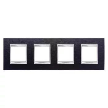   Gewiss Chorus Lux International GW16228MA Négyes keret (8 modul) vízszintes elhelyzéssel fekete alumínium - Fém (Gewiss GW16228MA)