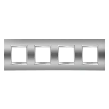   Gewiss Chorus Lux International GW16228MC Négyes keret (8 modul) vízszintes elhelyzéssel króm - Fémbevonatú Technopolimer (Gewiss GW16228MC)