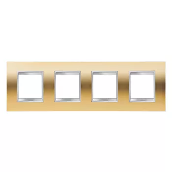   Gewiss Chorus Lux International GW16228MO Négyes keret (8 modul) vízszintes elhelyzéssel arany - Fémbevonatú Technopolimer (Gewiss GW16228MO)