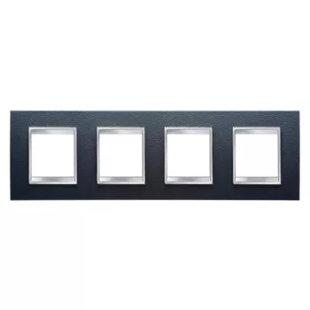   Gewiss Chorus Lux International GW16228PN Négyes keret (8 modul) vízszintes elhelyzéssel fekete - Bőrhatású Technopolimer (Gewiss GW16228PN)