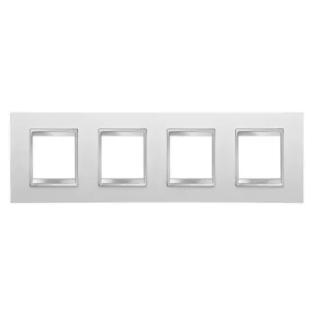   Gewiss Chorus Lux International GW16228TB Négyes keret (8 modul) vízszintes elhelyzéssel tejfehér - Technopolimer (Gewiss GW16228TB)