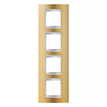   Gewiss Chorus Lux International GW16229MO Négyes keret (8 modul) függőleges elhelyzéssel arany - Fémbevonatú Technopolimer (Gewiss GW16229MO)