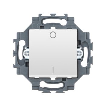   Gewiss Dahlia GW35003W kétpólusú kapcsoló (102), fehér burkolattal, rugós bekötés, keret nélkül, süllyesztett 10A 250V (Kivilágítható - LED nélkül szállítva) (Gewiss GW35003W)