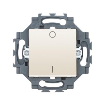   Gewiss Dahlia GW35003Y kétpólusú kapcsoló (102), elefántcsont burkolattal, rugós bekötés, keret nélkül, süllyesztett 10A 250V (Kivilágítható - LED nélkül szállítva) (Gewiss GW35003Y)