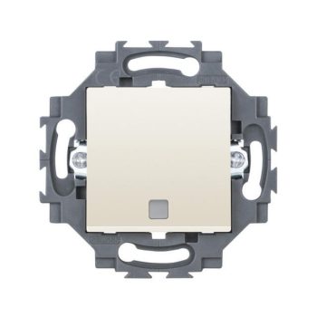   Gewiss Dahlia GW35006Y egypólusú kapcsoló (101), elefántcsont burkolattal, rugós bekötés, keret nélkül, süllyesztett, jelzőfénnyel, cserélhető lencsével, 10A 250V (Gewiss GW35006Y)