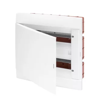  Gewiss GW40285TB műanyag kiselosztó 8 modul, 1 sor, fehér dekor ajtóval, IP40, téglafalba süllyesztett - PE és N sínnel - 248x195x107 mm (fal kivágás 209x174x81mm) (Gewiss GW40285TB)