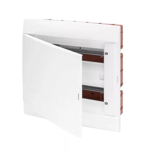 Gewiss GW40285TB műanyag kiselosztó 8 modul, 1 sor, fehér dekor ajtóval, IP40, téglafalba süllyesztett - PE és N sínnel - 248x195x107 mm (fal kivágás 209x174x81mm) (Gewiss GW40285TB)