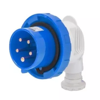   Gewiss GW60119 ipari csatlakozó lengő dugvilla 90° 3P (2P+F) 32A IP67, 200-250V 50/60 Hz, csavaros csatlakozás