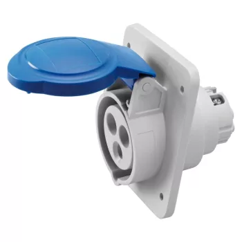   Gewiss GW62216H ipari csatlakozó beépíthető dugalj 10º ferde 3P (2P+F) 32A IP44, 200-250V 50/60 Hz, csavaros csatlakozás