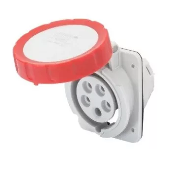   Gewiss GW62243H ipari csatlakozó beépíthető dugalj 10º ferde 5P (3P+N+F) 32A IP67, 380-415V 50/60 Hz, csavaros csatlakozás