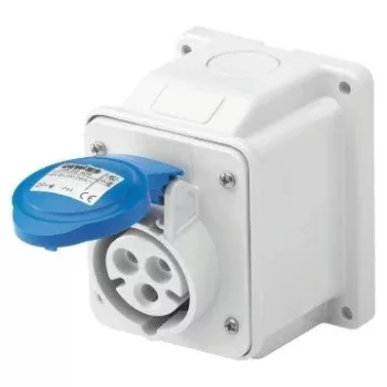   Gewiss GW62415 ipari csatlakozó rögzíthető dugalj 10º ferde 3P (2P+F) 32A IP44, 200-250V 50/60 Hz, csavaros csatlakozás