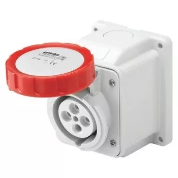   Gewiss GW62431 ipari csatlakozó rögzíthető dugalj 10º ferde 5P (3P+N+F) 16A IP67, 380-415V 50/60 Hz, csavaros csatlakozás