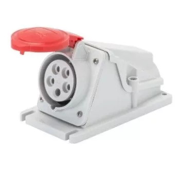   Gewiss GW62493 ipari csatlakozó rögzíthető dugalj 90° 5P (3P+N+F) 32A IP44, 380-415V 50/60 Hz, csavaros csatlakozás