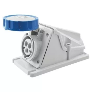   Gewiss GW62511 ipari csatlakozó rögzíthető dugalj 90° 3P (2P+F) 32A IP67, 200-250V 50/60 Hz, csavaros csatlakozás