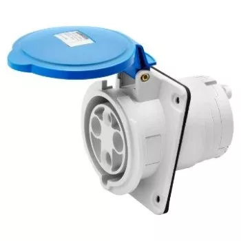   Gewiss GW63216H ipari csatlakozó beépíthető dugalj 10º ferde 3P (2P+F) 63A IP44, 200-250V 50/60 Hz, csavaros csatlakozás