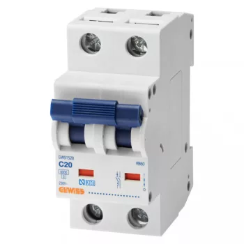   Gewiss GW91545 RB60 Kismegszakító 2P 6A - C karakterisztika 6kA 2 modul (Gewiss GW91545)