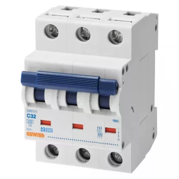  Gewiss GW91565 RB60 Kismegszakító 3P 6A - C karakterisztika 6kA 3 modul (Gewiss GW91565)