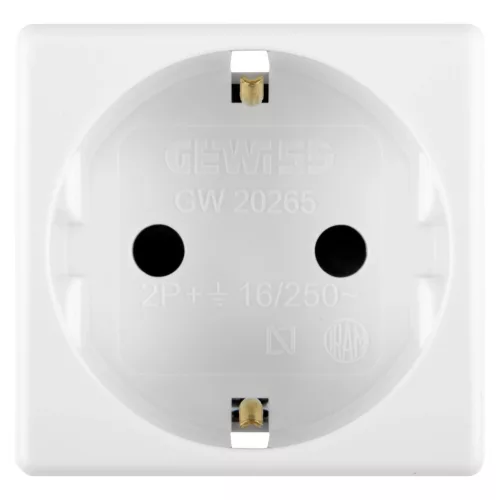 Gewiss GW20265 német szabványú Schuko csatlakozóaljzat – 2P+F 16A 250V – 2 modulos – SYSTEM White – fényes fehér