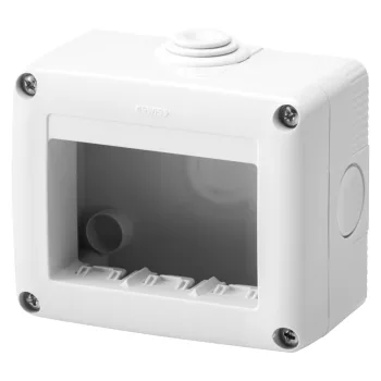 Gewiss GW27003 IP40 védett falon kívüli szerelvénydoboz – 27 COMBI sorozat – 3 modulos – szürke RAL 7035 – SYSTEM kompatibilis