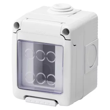 Gewiss GW27041 IP55 vízálló falon kívüli szerelvénydoboz, 27 COMBI sorozat, 1 modulos, szürke RAL 7035 - SYSTEM kompatibilis