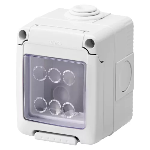 Gewiss GW27042 IP55 vízálló falon kívüli szerelvénydoboz, 27 COMBI sorozat, 2 modulos, szürke RAL 7035 - SYSTEM kompatibilis