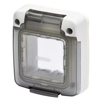 Gewiss GW27403 COMBI IN vízálló burkolat – 2 modulos – SYSTEM – IP65 – IK09 – füstszínű átlátszó ajtó – szürke RAL 7035