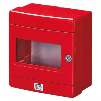 Gewiss GW42203 42 RV vízálló vészhelyzeti doboz galvanizált fém hátlappal – IP55 IK08 – piros RAL 3000
