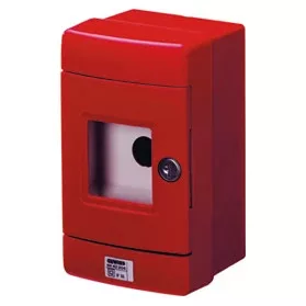 Gewiss GW42204 42 RV vízálló vészhelyzeti doboz Ø22 furattal kulcsos zárral – IP55 IK08 – piros RAL 3000