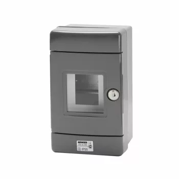 Gewiss GW42207 42 RV vízálló vészhelyzeti doboz DIN sínnel – 4 modul EN50022 – IP55 IK08 – Szürke RAL 7035