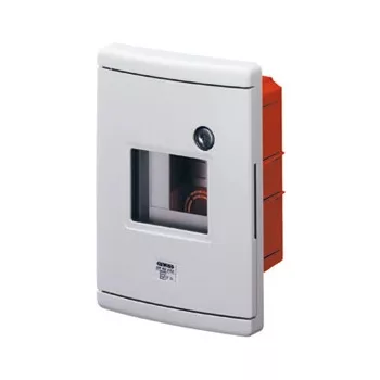 Gewiss GW42232 42 RV süllyesztett vízálló vészhelyzeti doboz – 4 modul EN50022 DIN sínnel – IP55 IK08 – Szürke RAL 7035