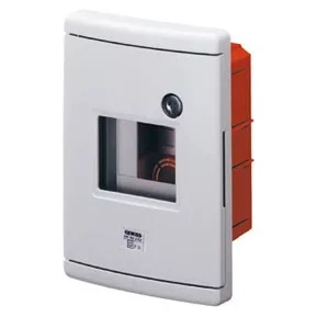 Gewiss GW42232 42 RV süllyesztett vízálló vészhelyzeti doboz – 4 modul EN50022 DIN sínnel – IP55 IK08 – Szürke RAL 7035