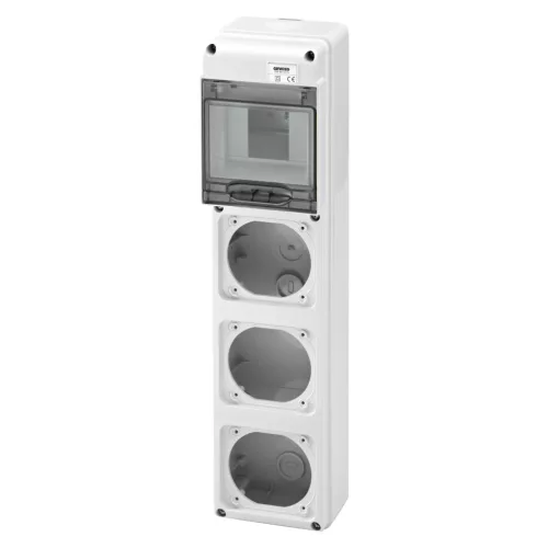 Gewiss GW68001N Q-DIN 5 DIN modul ipari elosztódoboz – 3 IEC 309 16A IP44/67 – IP65 IK08 – szürke RAL 7035