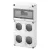 Gewiss GW68003N Q-DIN 10 DIN modul ipari elosztódoboz – 2 IEC 16A + 2 IEC 16/32A – IP65 IK08 – szürke RAL 7035
