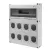 Gewiss GW68013N Q-DIN 20 DIN modul ipari elosztódoboz – 8 IEC 309 16/32A IP44/67 – IP65 IK08 – szürke RAL 7035