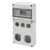 Gewiss GW68027N Q-DIN 10 DIN modul ipari elosztódoboz – 3 csatlakozóperem 50×50 + 2 csatlakozóperem IEC 16/32A – IP65 IK08 – szürke RAL 7035