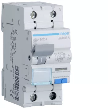   Hager ADA902H Áramvédős kismegszakító 1P+N, C-2A, 30mA, 6kA, A
