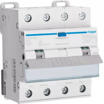   Hager ADX416D Áramvédős kismegszakító 3P+N, B-16A, 30mA, 10kA, A