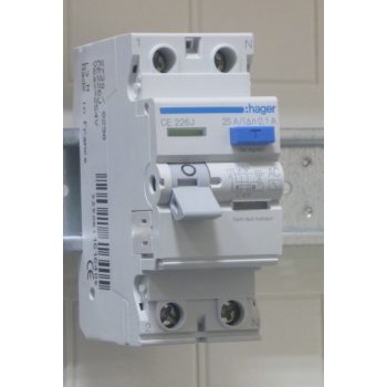   Hager CE, CE226J, Áram-védőkapcsoló (Fi-relé), AC osztály, 2P, 25A, 100mA (Hager CE226J)