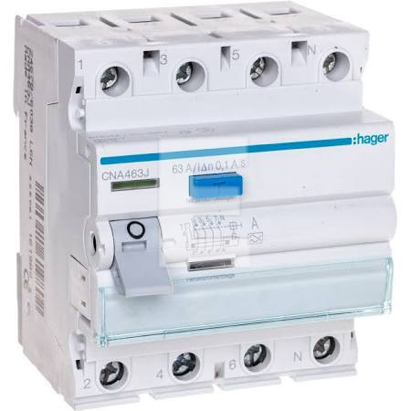 Hager CNA463J Fi-relé, 4P, 63A, 100mA, S Hager CNA463J Fi-relé, 4P, 63A, 100mA, S