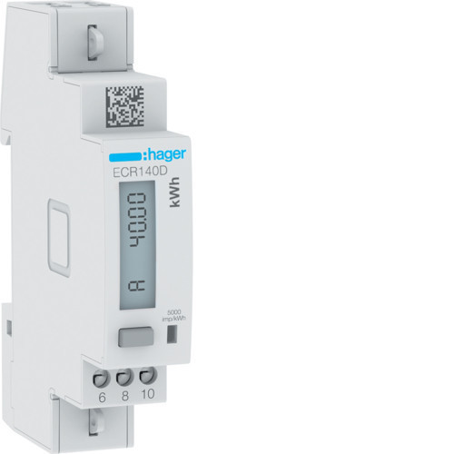 Hager ECR140D fogyasztásmérő 1 fázis 40A, MODBUS, MID