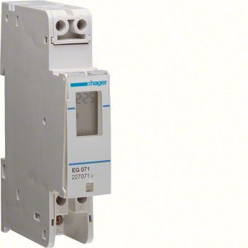   Hager EG071 Digitális heti kapcsolóóra, 1 váltó, 16A, 3 év járási tartalékkal