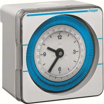   Hager EH771 Analóg kompakt heti kapcsolóóra, 1 váltó, 16A, 2óra/kapcs., járási tartalékkal