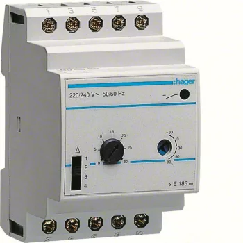   Hager EK186 Moduláris termosztát, elosztóba építhető, 1 váltó, 2A, 230V