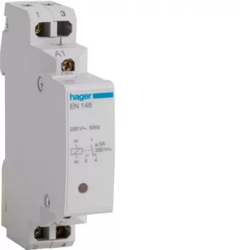   Hager EN146 Interfész relé, 1 váltó, 230V AC bemenet; 5A, 12V DC-250V AC kimenet
