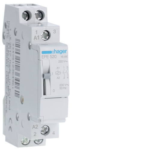 Hager EPE520 Impulzusrelé, 2Z, 16A, 230V AC / 110V DC Hager EPE520 Impulzusrelé, 2Z, 16A, 230V AC / 110V DC