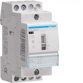   Hager ERC625S Csendes mágneskapcsoló, 2Z, 25A, 230V AC, I-0-II, moduláris, növelt kapcs.telj.