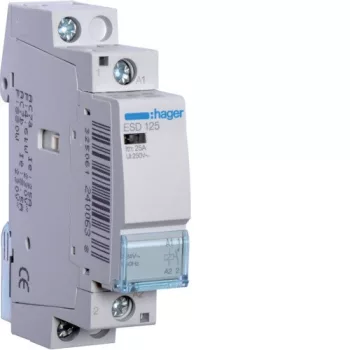   Hager Moduláris kontaktor 25A, 1 Záró érintkező, 24V AC 50 Hz (Hager ESD125)