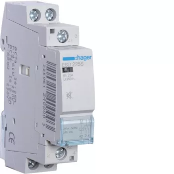   Hager Csendes moduláris kontaktor 25A, 2 Záró érintkező, 24V AC/DC 50 Hz (Hager ESD225S)