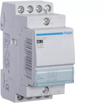   Hager Moduláris kontaktor 25A, 2 Záró + 2 Nyitó érintkező, 24V AC 50 Hz (Hager ESD427)